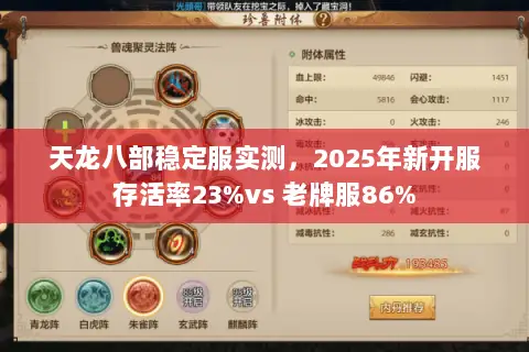 天龙八部稳定服实测,2025年新开服存活率23%vs 老牌服86% 天龙八部稳定服实测,2025年新开服存活率23%vs 老牌服86%