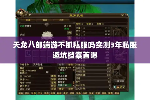 天龙八部端游不抓私服吗实测3年私服避坑档案首曝 天龙八部端游不抓私服吗实测3年私服避坑档案首曝