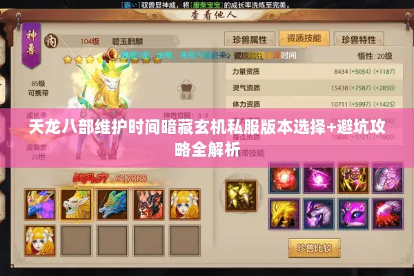 天龙八部维护时间暗藏玄机私服版本选择+避坑攻略全解析 天龙八部维护时间暗藏玄机私服版本选择+避坑攻略全解析
