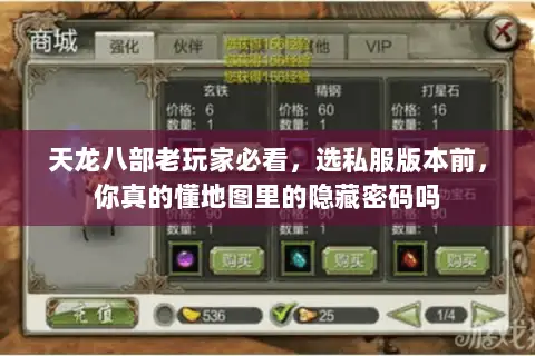 天龙八部老玩家必看,选私服版本前,你真的懂地图里的隐藏密码吗 天龙八部老玩家必看,选私服版本前,你真的懂地图里的隐藏密码吗