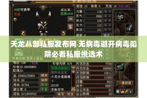 天龙八部私服发布网 无病毒避开病毒陷阱必看私服挑选术 天龙八部私服发布网 无病毒避开病毒陷阱必看私服挑选术
