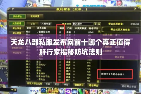 天龙八部私服发布网前十哪个真正值得肝行家揭秘防坑法则 天龙八部私服发布网前十哪个真正值得肝行家揭秘防坑法则