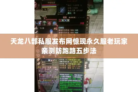天龙八部私服发布网惊现永久服老玩家亲测防跑路五步法
