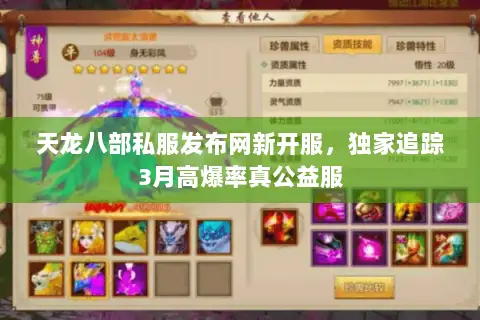 天龙八部私服发布网新开服，独家追踪3月高爆率真公益服