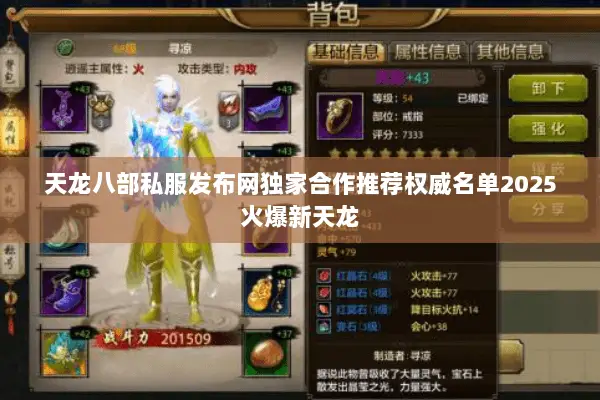 天龙八部私服发布网独家合作推荐权威名单2025火爆新天龙 天龙八部私服发布网独家合作推荐权威名单2025火爆新天龙