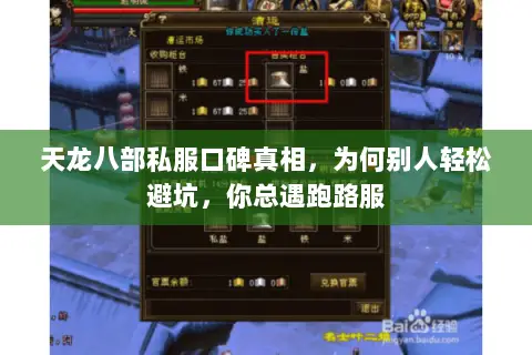 天龙八部私服口碑真相,为何别人轻松避坑,你总遇跑路服 天龙八部私服口碑真相,为何别人轻松避坑,你总遇跑路服