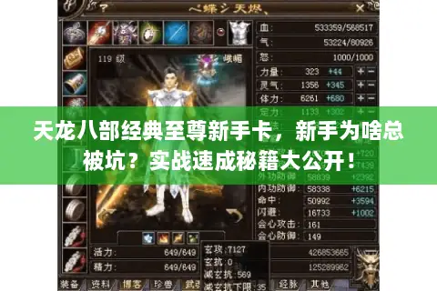 天龙八部经典至尊新手卡，新手为啥总被坑？实战速成秘籍大公开！