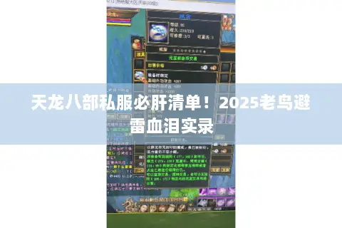 天龙八部私服必肝清单！2025老鸟避雷血泪实录