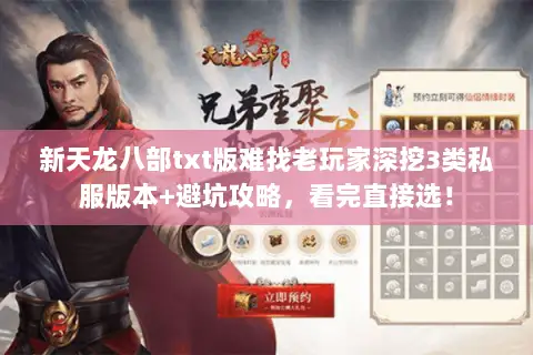新天龙八部txt版难找老玩家深挖3类私服版本+避坑攻略,看完直接选! 新天龙八部txt版难找老玩家深挖3类私服版本+避坑攻略,看完直接选!