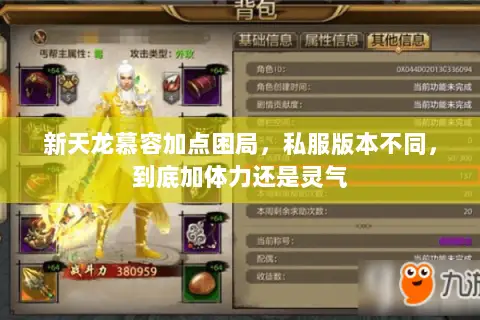 新天龙慕容加点困局,私服版本不同,到底加体力还是灵气 新天龙慕容加点困局,私服版本不同,到底加体力还是灵气
