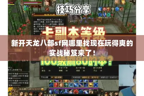 新开天龙八部sf网哪里找现在玩得爽的实战秘笈来了! 新开天龙八部sf网哪里找现在玩得爽的实战秘笈来了!