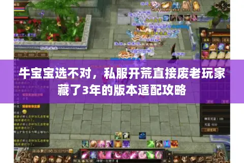 牛宝宝选不对，私服开荒直接废老玩家藏了3年的版本适配攻略
