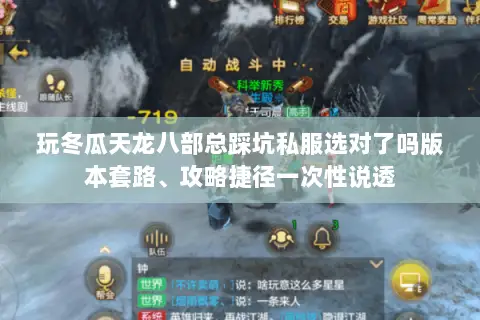 玩冬瓜天龙八部总踩坑私服选对了吗版本套路、攻略捷径一次性说透