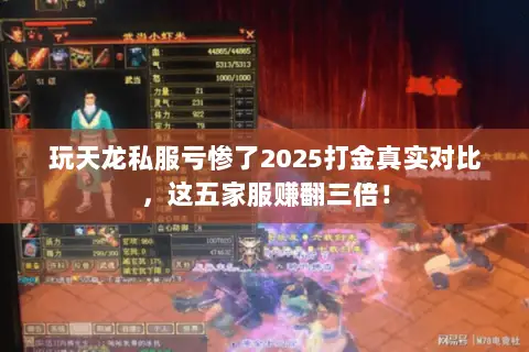 玩天龙私服亏惨了2025打金真实对比，这五家服赚翻三倍！