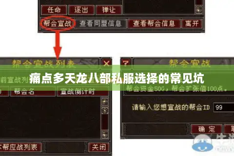 痛点多天龙八部私服选择的常见坑 痛点多天龙八部私服选择的常见坑