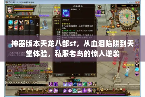 神器版本天龙八部sf,从血泪陷阱到天堂体验,私服老鸟的惊人逆袭 神器版本天龙八部sf,从血泪陷阱到天堂体验,私服老鸟的惊人逆袭