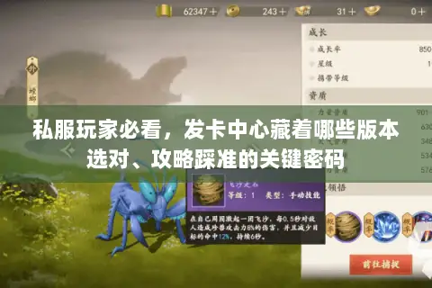 私服玩家必看,发卡中心藏着哪些版本选对、攻略踩准的关键密码 私服玩家必看,发卡中心藏着哪些版本选对、攻略踩准的关键密码