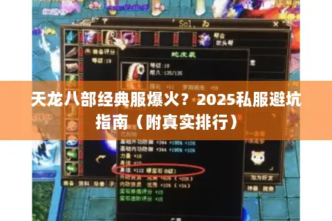 天龙八部经典服爆火?2025私服避坑指南(附真实排行) 天龙八部经典服爆火?2025私服避坑指南(附真实排行)