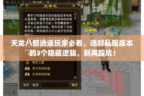 天龙八部逍遥玩家必看,选对私服版本的3个隐藏逻辑,别再踩坑! 天龙八部逍遥玩家必看,选对私服版本的3个隐藏逻辑,别再踩坑!
