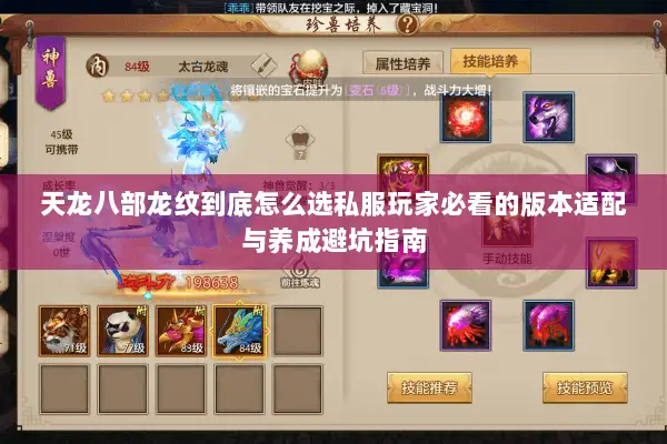 天龙八部龙纹到底怎么选私服玩家必看的版本适配与养成避坑指南 天龙八部龙纹到底怎么选私服玩家必看的版本适配与养成避坑指南