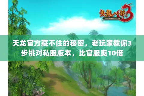 天龙官方藏不住的秘密，老玩家教你3步挑对私服版本，比官服爽10倍