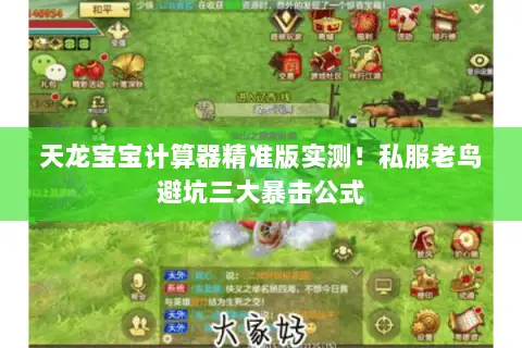 天龙宝宝计算器精准版实测!私服老鸟避坑三大暴击公式 天龙宝宝计算器精准版实测!私服老鸟避坑三大暴击公式