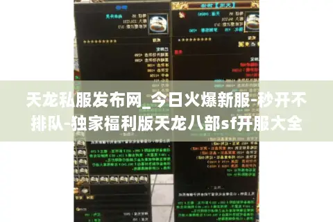 天龙私服发布网_今日火爆新服-秒开不排队-独家福利版天龙八部sf开服大全