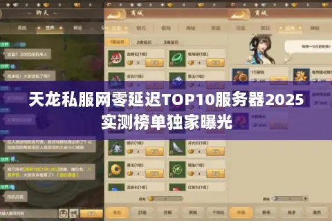 天龙私服网零延迟TOP10服务器2025实测榜单独家曝光 天龙私服网零延迟TOP10服务器2025实测榜单独家曝光