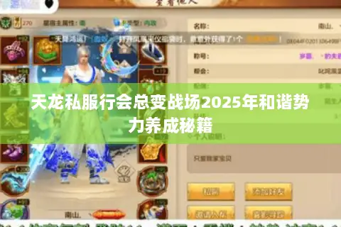 天龙私服行会总变战场2025年和谐势力养成秘籍 天龙私服行会总变战场2025年和谐势力养成秘籍