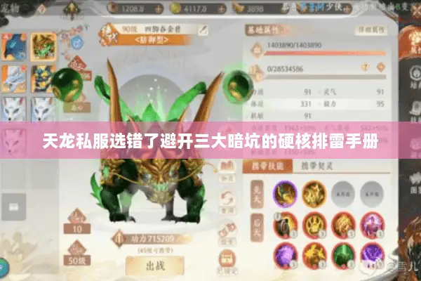 天龙私服选错了避开三大暗坑的硬核排雷手册 天龙私服选错了避开三大暗坑的硬核排雷手册
