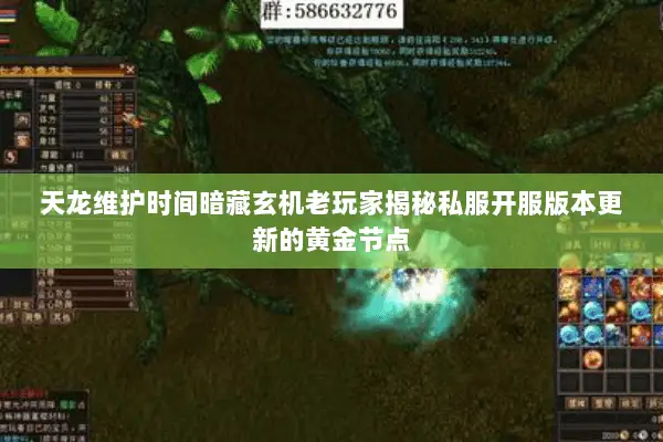 天龙维护时间暗藏玄机老玩家揭秘私服开服版本更新的黄金节点 天龙维护时间暗藏玄机老玩家揭秘私服开服版本更新的黄金节点