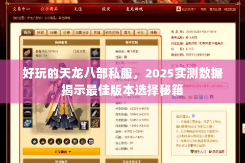 好玩的天龙八部私服,2025实测数据揭示最佳版本选择秘籍 好玩的天龙八部私服,2025实测数据揭示最佳版本选择秘籍