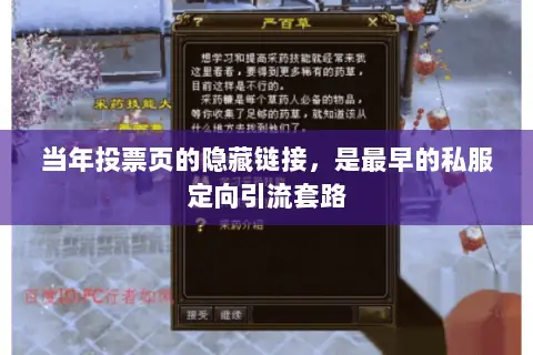 当年投票页的隐藏链接,是最早的私服定向引流套路 当年投票页的隐藏链接,是最早的私服定向引流套路