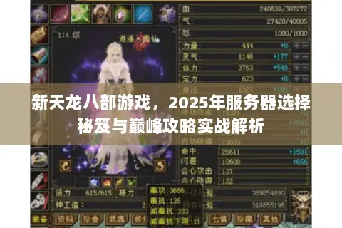 新天龙八部游戏,2025年服务器选择秘笈与巅峰攻略实战解析 新天龙八部游戏,2025年服务器选择秘笈与巅峰攻略实战解析