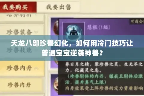天龙八部珍兽幻化，如何用冷门技巧让普通宝宝逆袭神兽？