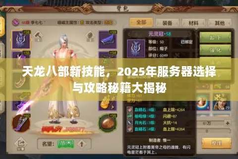天龙八部新技能，2025年服务器选择与攻略秘籍大揭秘