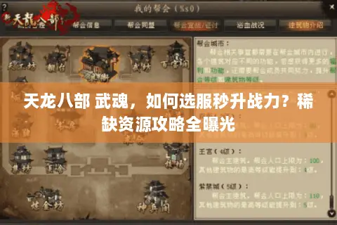 天龙八部 武魂,如何选服秒升战力?稀缺资源攻略全曝光 天龙八部 武魂,如何选服秒升战力?稀缺资源攻略全曝光