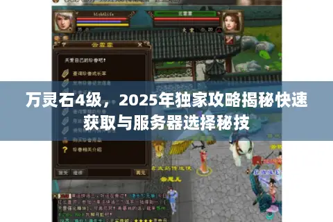 万灵石4级,2025年独家攻略揭秘快速获取与服务器选择秘技 万灵石4级,2025年独家攻略揭秘快速获取与服务器选择秘技