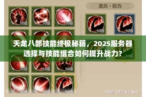 天龙八部技能终极秘籍,2025服务器选择与技能组合如何提升战力? 天龙八部技能终极秘籍,2025服务器选择与技能组合如何提升战力?