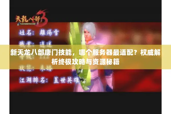 新天龙八部唐门技能,哪个服务器最适配?权威解析终极攻略与资源秘籍 新天龙八部唐门技能,哪个服务器最适配?权威解析终极攻略与资源秘籍