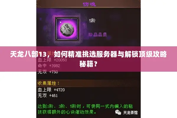 天龙八部13，如何精准挑选服务器与解锁顶级攻略秘籍？