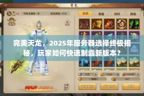 完美天龙，2025年服务器选择终极揭秘，玩家如何快速制霸新版本？