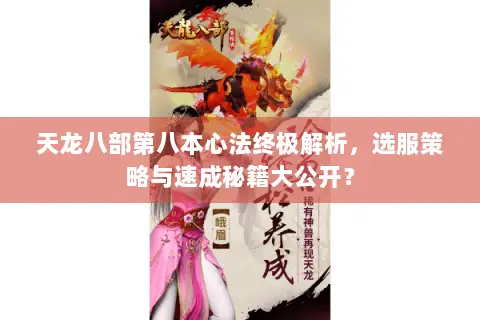 天龙八部第八本心法终极解析，选服策略与速成秘籍大公开？