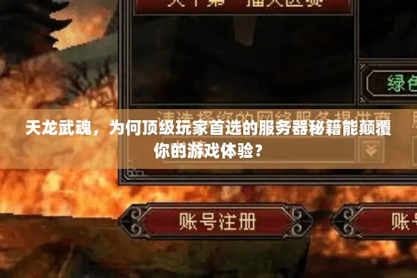 天龙武魂，为何顶级玩家首选的服务器秘籍能颠覆你的游戏体验？