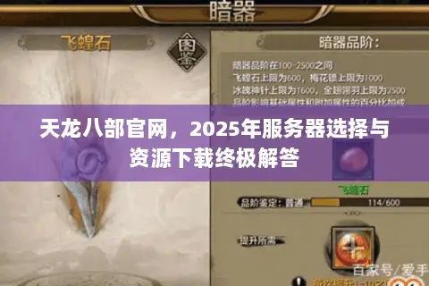 天龙八部官网,2025年服务器选择与资源下载终极解答 天龙八部官网,2025年服务器选择与资源下载终极解答