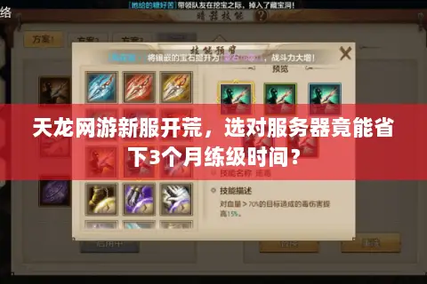 天龙网游新服开荒,选对服务器竟能省下3个月练级时间? 天龙网游新服开荒,选对服务器竟能省下3个月练级时间?