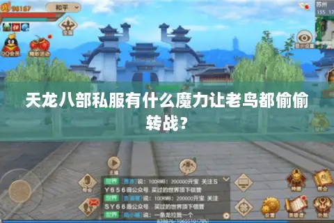 天龙八部私服有什么魔力让老鸟都偷偷转战? 天龙八部私服有什么魔力让老鸟都偷偷转战?