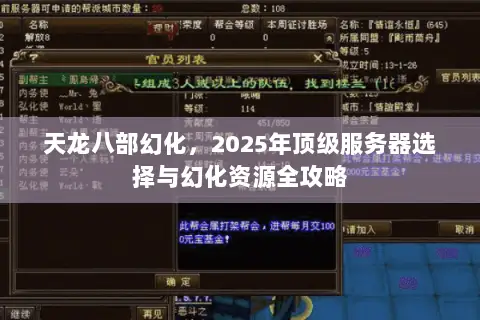 天龙八部幻化，2025年顶级服务器选择与幻化资源全攻略