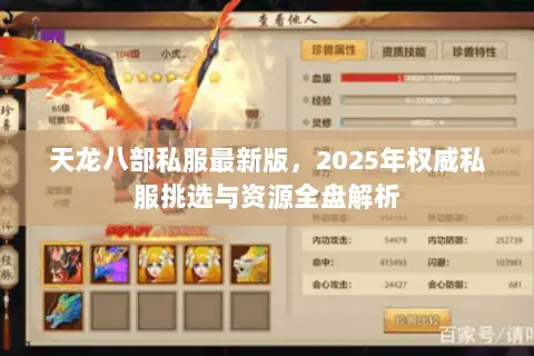 天龙八部私服最新版，2025年权威私服挑选与资源全盘解析