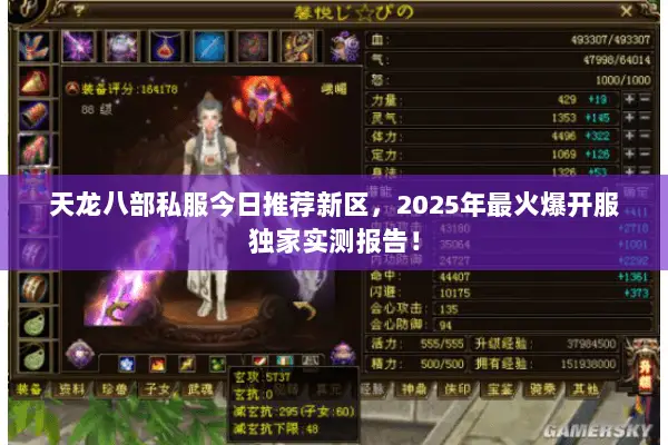 天龙八部私服今日推荐新区，2025年最火爆开服独家实测报告！